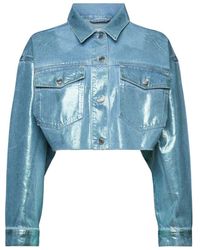 Esprit - Veste en jean courte d'aspect métallique - Lyst