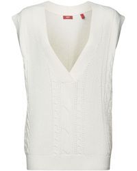 Esprit - Mouwloos Vest Met Kabelpatroon - Lyst