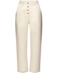 Esprit - Pantalon à braguette boutonnée en coton et lin - Lyst