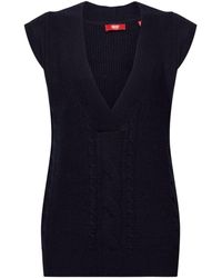Esprit - Mouwloos Vest Met Kabelpatroon - Lyst