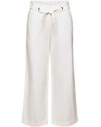 Esprit - Jupe-culotte cropped en coton et lin - Lyst