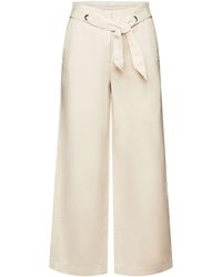 Esprit - Jupe-culotte cropped en coton et lin - Lyst