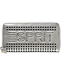 Esprit - Portefeuille en cuir à logo et zip circulaire - Lyst