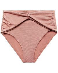 Esprit - Recycelt: glitzernde Bikinihose mit hohem Bund - Lyst