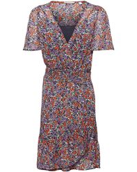 Esprit - Gebloemde Mini-jurk Met Gesmokte Taille - Lyst