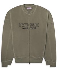 Martine Rose Men S Shrunken Zip Up Crewneck Sweatshirt Washed in