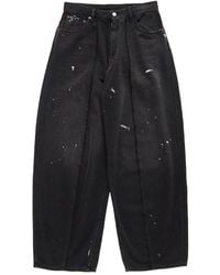 MM6 by Maison Martin Margiela - Mm6 Denim Wide Leg Paint Mark Jeans - Lyst