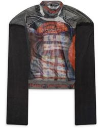 OTTOLINGER - Racing Plaid Mesh Hybrid Longsleeve - Lyst