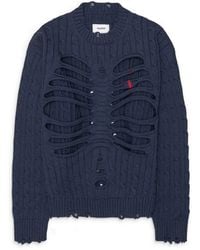 Doublet - Rib Cage Cable Knit Pullover - Lyst
