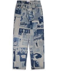 Jean Paul Gaultier - Jeans With Newspaper Print - Lyst