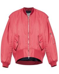 JW Anderson - Oversized Curved Hem Bomber Jacket Ruby - Lyst