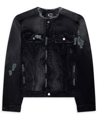 CAMPERLAB - Distorted Print Denim Coat - Lyst