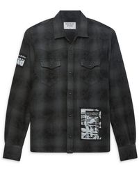 MIDNIGHT RODEO - Distressed Flannel Shirt - Lyst