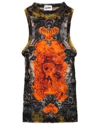 Jean Paul Gaultier - 'The "Médaillon' Mesh Tank Top/Khaki - Lyst
