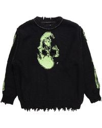 Doublet - Glow-In-The-Dark Skull Knit Pullover - Lyst