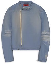 424 - Hb Race Jacket Leather Denim Effect - Lyst
