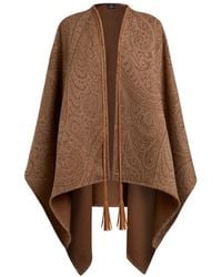 Etro - Wool And Cashmere Jacquard Cape - Lyst