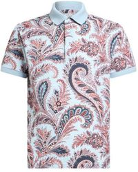 Etro - Floral Paisley Cotton Polo Shirt - Lyst
