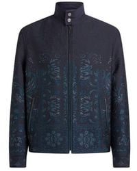 Etro - Wool-Blend Jacquard Jacket With Stand-Up Collar - Lyst