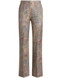 Etro - Flared Paisley Jacquard Trousers - Lyst