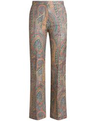 Etro - Flared Paisley Jacquard Trousers, , Light - Lyst