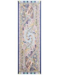 Etro - Schal Aus Seide Mit Floralem Rankenmotiv, Damen - Lyst