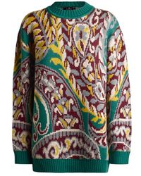 Etro - Wollpullover Mit Paisley-Jacquard-Muster, Damen, Größe - Lyst