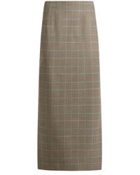 Etro - Stretch Wool Midi Skirt With Prince Of Wales Motif - Lyst