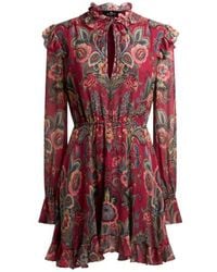 Etro - Silk-Blend Mini Dress With Print - Lyst