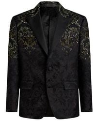 Etro - Single-Breasted Blazer With Floral Embroidery - Lyst