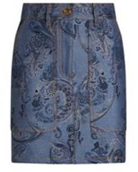 Etro - Minirock Aus Jacquard-Denim, Damen, Größe - Lyst