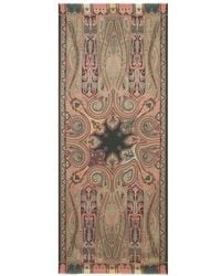 Etro - Cashmere, Silk And Wool Scarf With Damask Paisley Motif - Lyst