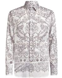 Etro - Chemise En Coton À Imprimé Placé, Homme, Taille - Lyst