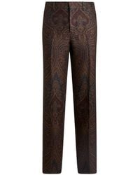 Etro - Straight-Leg Wool-Blend Jacquard Trousers With Paisley Motif - Lyst