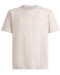 Etro - Cotton T-Shirt With Arnica Motif - Lyst