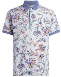 Etro - Cotton Polo Shirt With Floral Motif - Lyst
