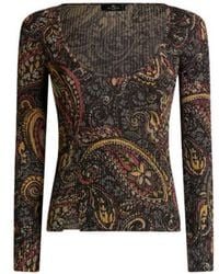 Etro - Pull Côtelé À Motif Paisley Fleuri, Femme, Taille - Lyst