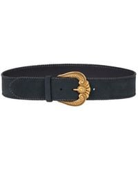 Etro - Suede Belt With Paisley Buckle - Lyst