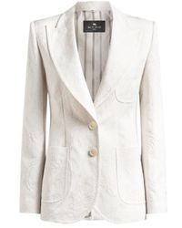Etro - Single-Breasted Cotton-Blend Jacquard Jacket With Paisley Foliage Motif - Lyst