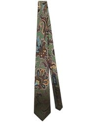 Etro - Silk Tie With Floral Paisley Motif - Lyst