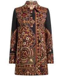 Etro - Double-Breasted Wool-Blend Jacquard Coat With Floral Motif - Lyst