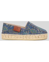Etro - Jacquard Denim Espadrilles - Lyst
