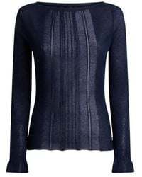 Etro - See-Through Cotton-Blend Jacquard Sweater With Boat Neck - Lyst