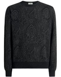 Etro - Wool-Blend Jacquard Sweater With Arnica Motif - Lyst