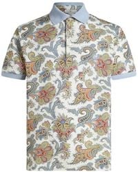 Etro - Floral Paisley Cotton Polo Shirt - Lyst