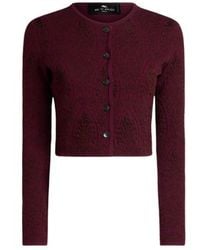 Etro - Cropped Jacquard Cardigan With Medallion Motif - Lyst