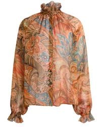 Etro - Silk Shirt With Ruffles And Paisley Motif - Lyst