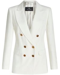 Etro - Slub Fabric Double-Breasted Jacket - Lyst