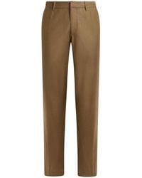Etro - Plain-Coloured Wool Flannel Trousers - Lyst