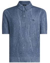 Etro - Knit Polo-Shirt With Paisley Print - Lyst